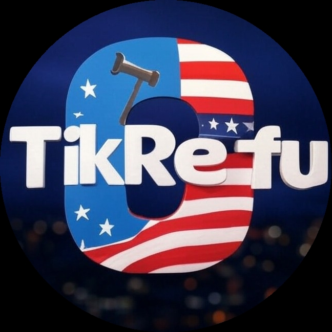 TikRefu Logo - TikTok Refugee Camp with Bitcoin and Memecoin Culture